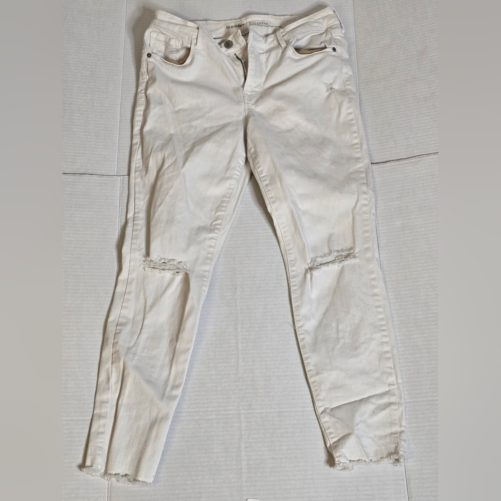 Women's White Distressed Skinny Jeans